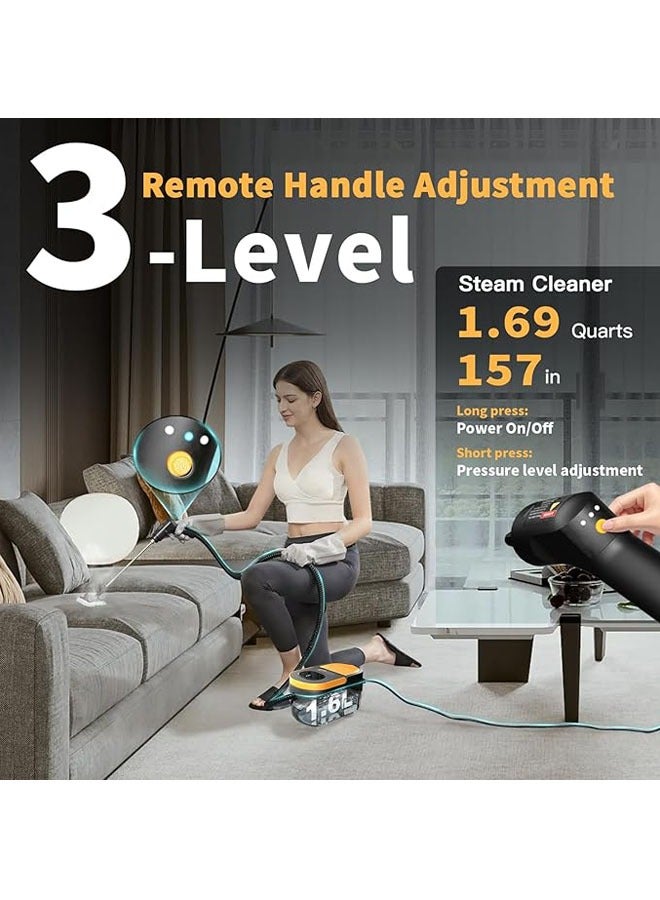 Arabest Steam Cleaner, 3-Level Adjustable Handle, 15s Heat-Up, 1.69 Quarts Tank, Portable Steamer for Cleaning with 11 pcs Accessories, Steam Cleaner for Home for Dirt, Grease, Grout, Tile,Floor,Couch and Car - Image 2