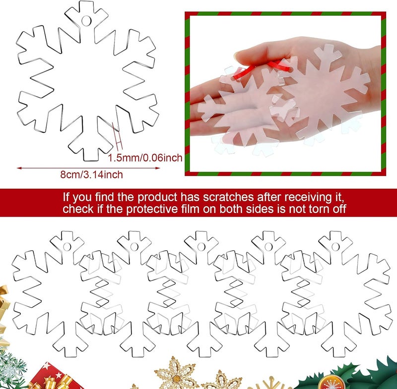 Jetec 50 Pieces 3.75 Inch Acrylic Christmas Ornament Blank Transparent Acrylic Disc Acrylic DIY Blank Clear Christmas Acrylic Ornament with Hole for DIY Craft, Holiday (Vivid Style) - Image 2