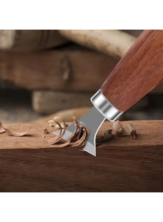 Wood Carving Knife Set 4PCS Alloy Steel Chisel With Wooden Handle DIY Engraving Tool - Image 2