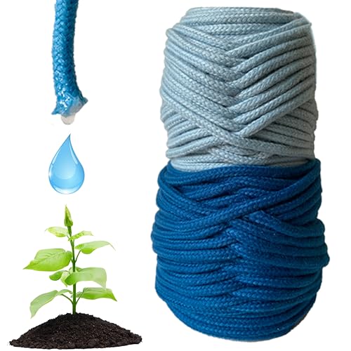 NIVAVE Pro - Plants Automatic Drip Watering Wick Cord Spike for 15-30 Days Holiday/Hydroponic NFT String Rope (1/5 inch, Light & Dark Blue, 5 mm, 30 feet) - Image 1