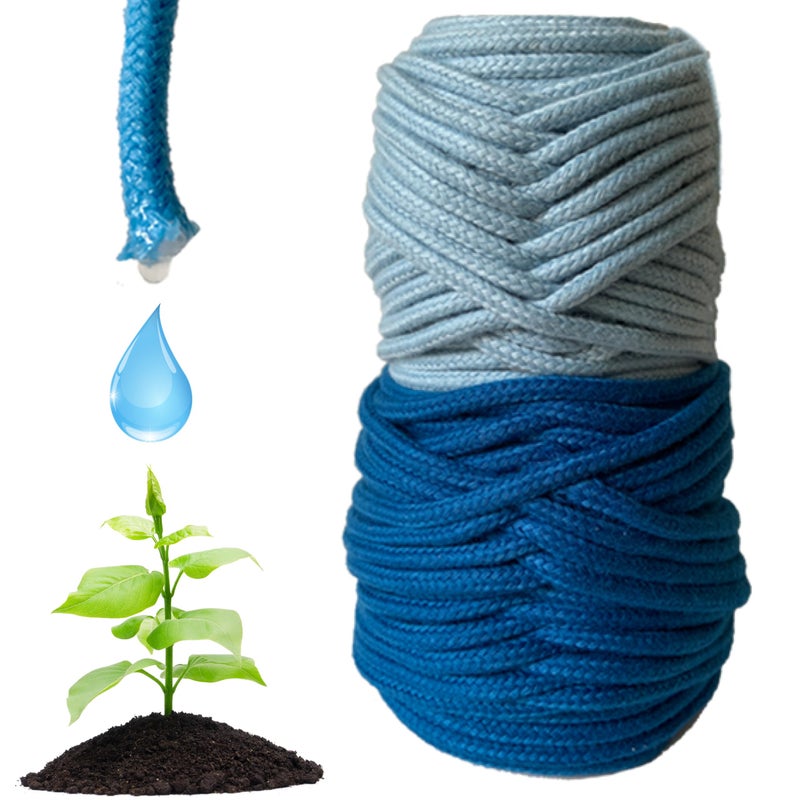 NIVAVE Pro - Plants Automatic Drip Watering Wick Cord Spike for 15-30 Days Holiday/Hydroponic NFT String Rope (1/5 inch, Light & Dark Blue, 5 mm, 30 feet) - Image 3