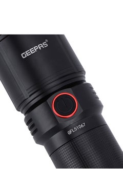 GEEPAS Rechargeable LED Flashlight With Power Bank, 15 Hrs Working Time, Power Reminder, Aluminum Alloy Body, Type C Charging, 5 Hrs Charging Time, High, Medium, Low, Stroboscopic, Flash, SOS Switch Modes  - Image 2