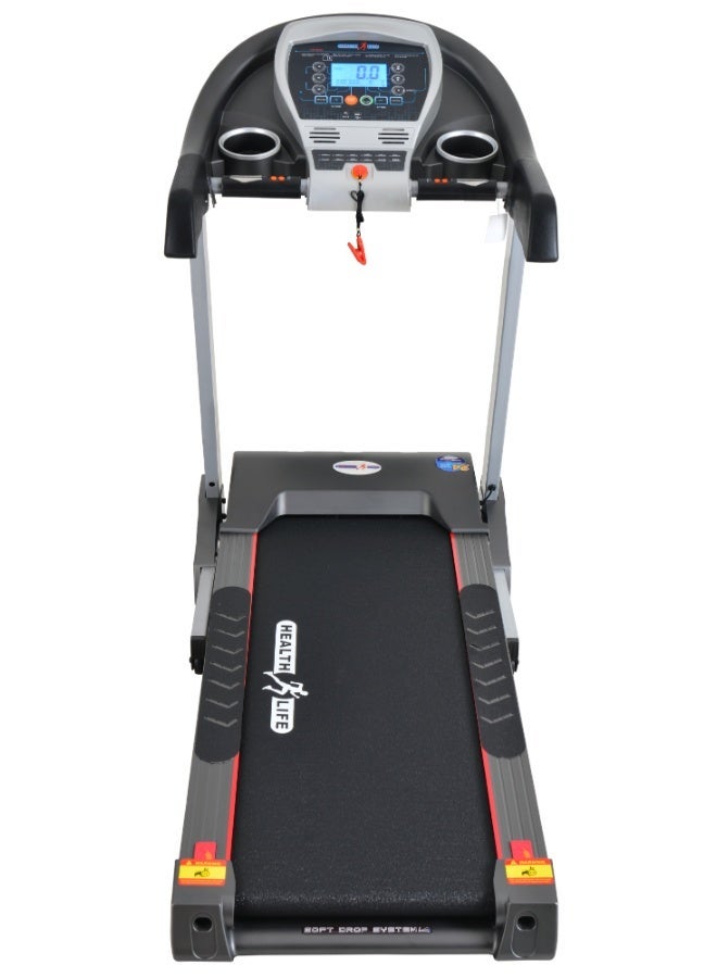 هيلث لايف V3000S-جهاز مشي كهربائي قابل للطي محرك دي سي 3.0 حصان 120 كجم مع ميزان هدية، أسود/رمادي - Image 3