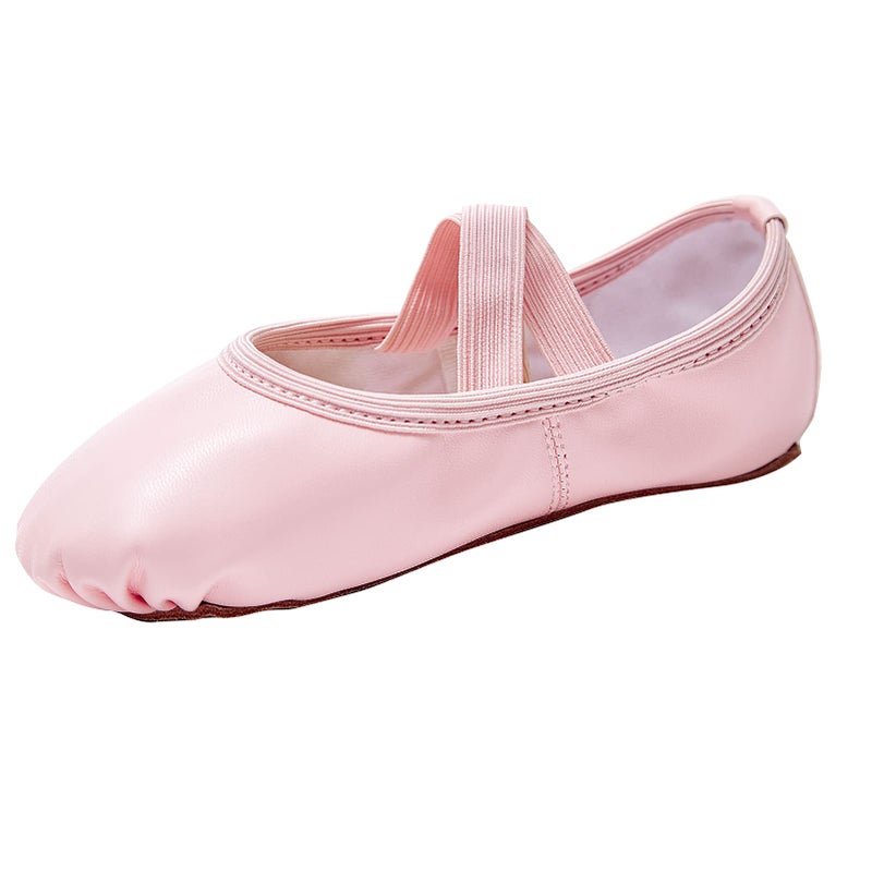 Stelle Ballet Shoes for Girls Soft Leather Dance Slippers Ballerina Shoes(Pink,8MT) - Image 1