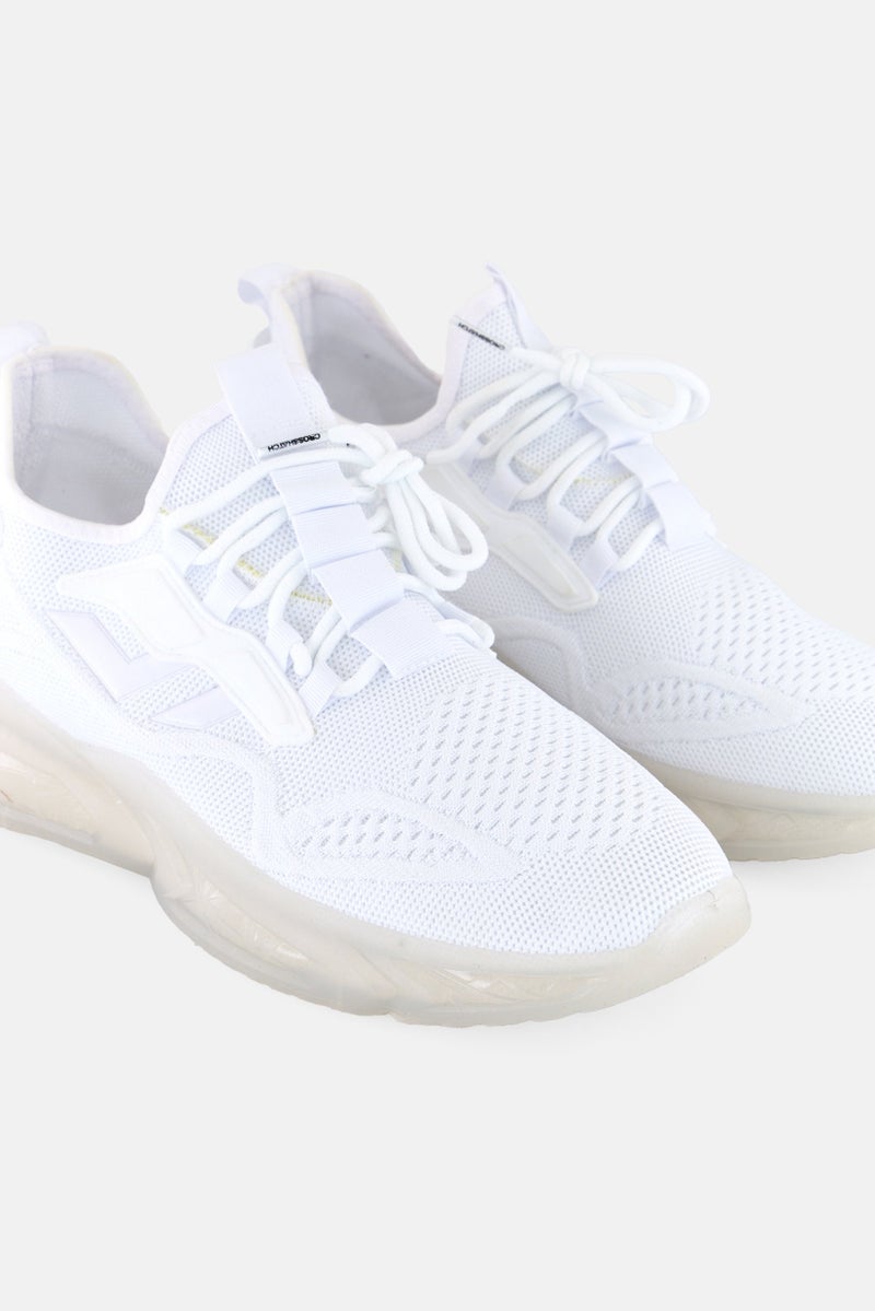 CROSSHATCH أحذية تدريب رجالية نانتكوس مزودة بأربطة، بيضاء - Image 3