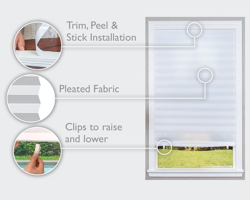 Redi Shade No Tools Original Light Filtering Pleated Fabric Shade White, 48" W x 72" L, 2 Pack - Image 2