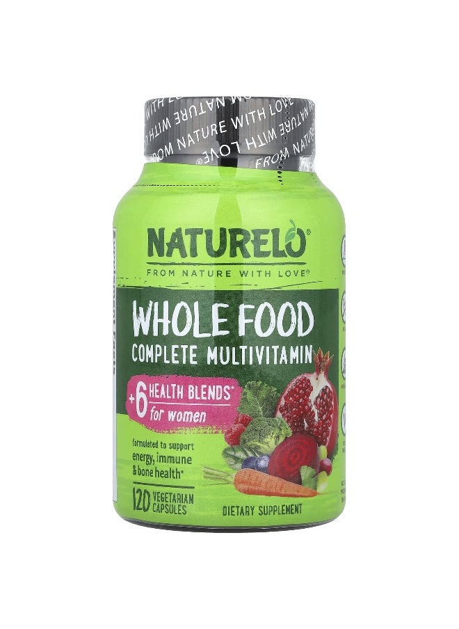 NATURELO NATURELO, Whole Food Complete Multivitamin, For Women, 120 Vegetarian Capsules  - Image 1