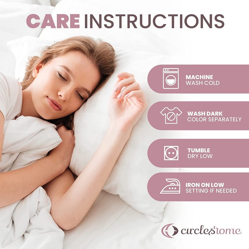 CIRCLESHOME حماة وسادة circleshome 2 حزمة (20 × 55) سحاب - 100 ٪ من وسادات القطن التنفس - يحمي الوسائد من غبار الأوساخ والحطام (مجموعة الجسم من 2 - 20x55) - Image 5