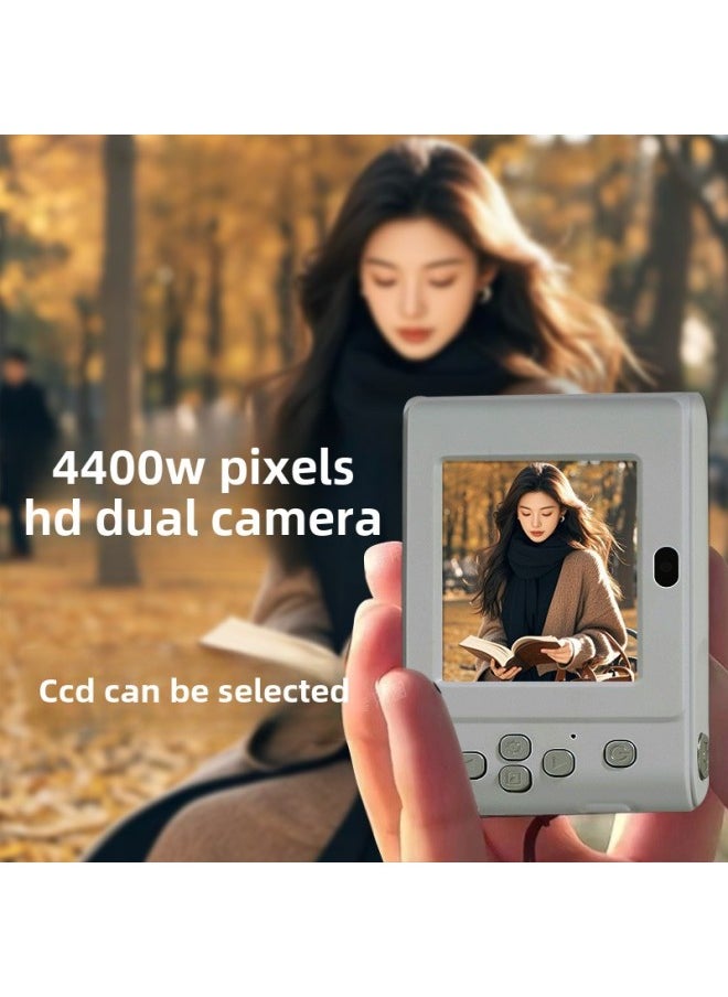 Generic Retro High Pixel Campus HD Card Player Student Travel Small Entry-level Ccd Digital Camera-Body Color:White Camera + _package Five  - Image 3