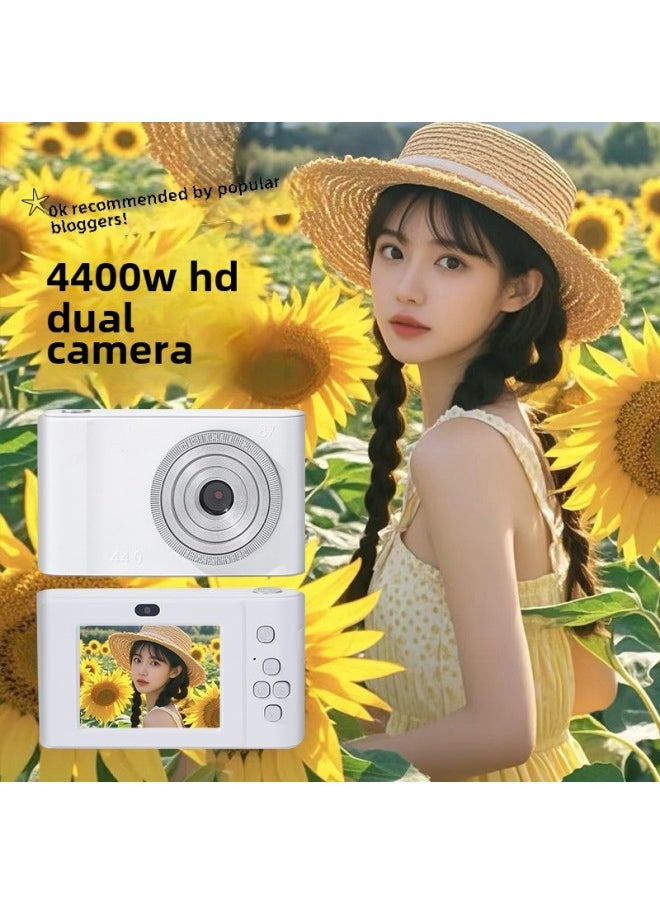 Generic Retro High Pixel Campus HD Card Player Student Travel Small Entry-level Ccd Digital Camera-Body Color:White Camera + _package Five  - Image 4