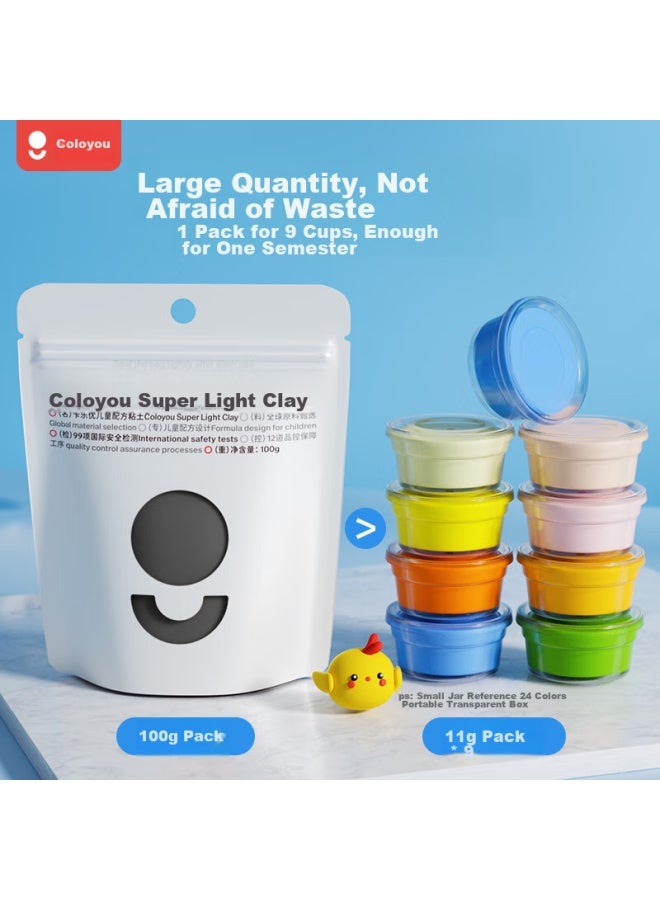 Coloyou Children's Non-toxic Soft Clay, Play Dough, Art Clay, Diy, Black Ultra-light Clay, 100 Grams, Large Package - Image 1