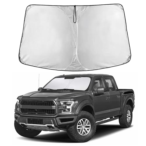 EcoNour Windshield Sunshade Compatible for Ford F150 2015-2018 2019 2020, Sun Visor for Front Windshield & Window Sun Shade Cover, UV Heat Blocker & Protector, Car Accessories - Image 1