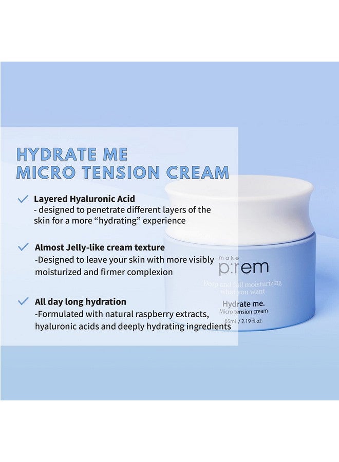 MAKEP:REM MAKEPREM Hydrate Me Micro Tension Cream Moisturizing Water Cream Hydrate Smooth No-Sticky - Dry Extra-Dry Sensitive Oily Aging Acne-prone Skin Hyaluronic Acid Raspberry 2.19 Fl Oz Korean Skincare. - Image 2