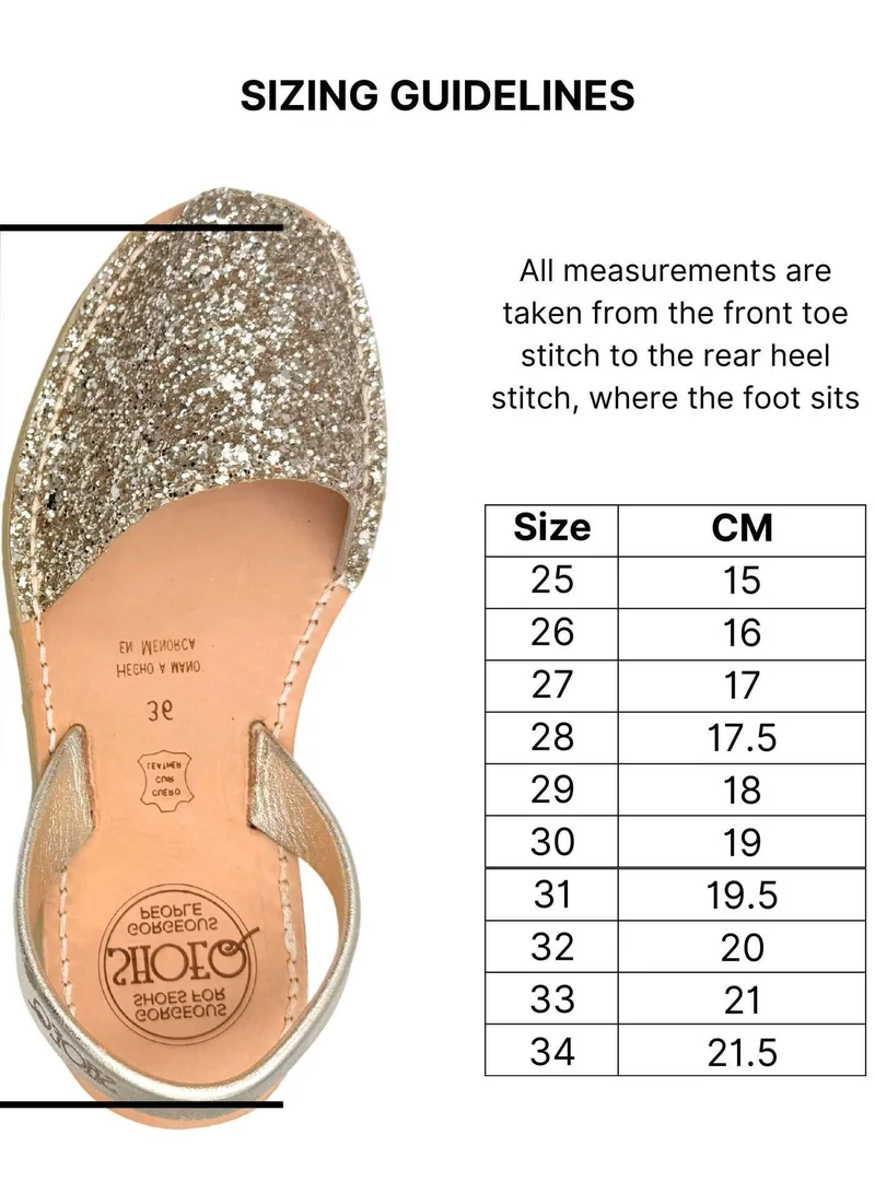SHOEQ Champagne Glitter Girls Classic Avarca for Women | Best Price UAE