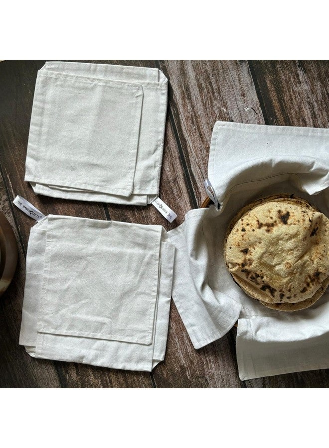 TheHandikrafts TheHandikrafts Pure Cotton Hygienic Roti Clothes Wrap, Chapati Cover, Sandwich Wrap Cloth for Tiffins (Classic, Pack of 3) - Image 3