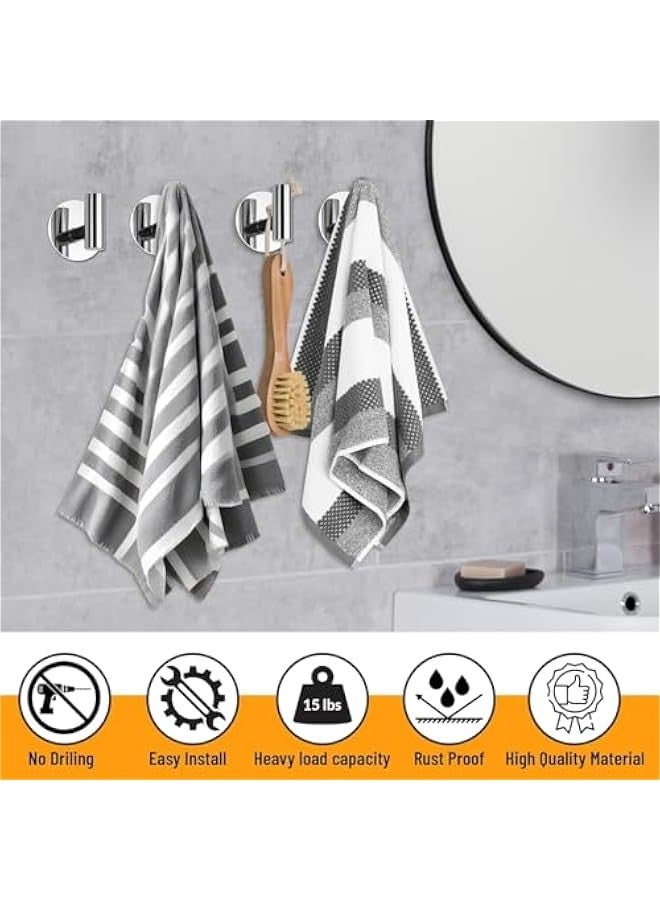 تراسل خطافات حائط من سترايلف، خطافات لاصقة ل المناشف والحمام/الغرفة/الباب/المطبخ - شديدة التحمل ل المناشف والارواب والمعاطف والمفاتيح والتقويمات - Image 4