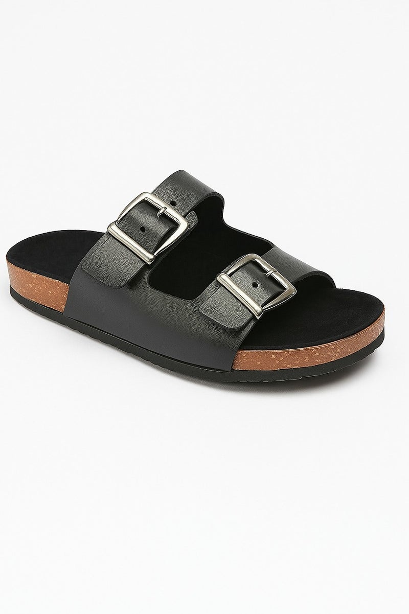 Vbranda Casual double-strap slipper with adjustable buckles SF-71-BLACK - Image 4