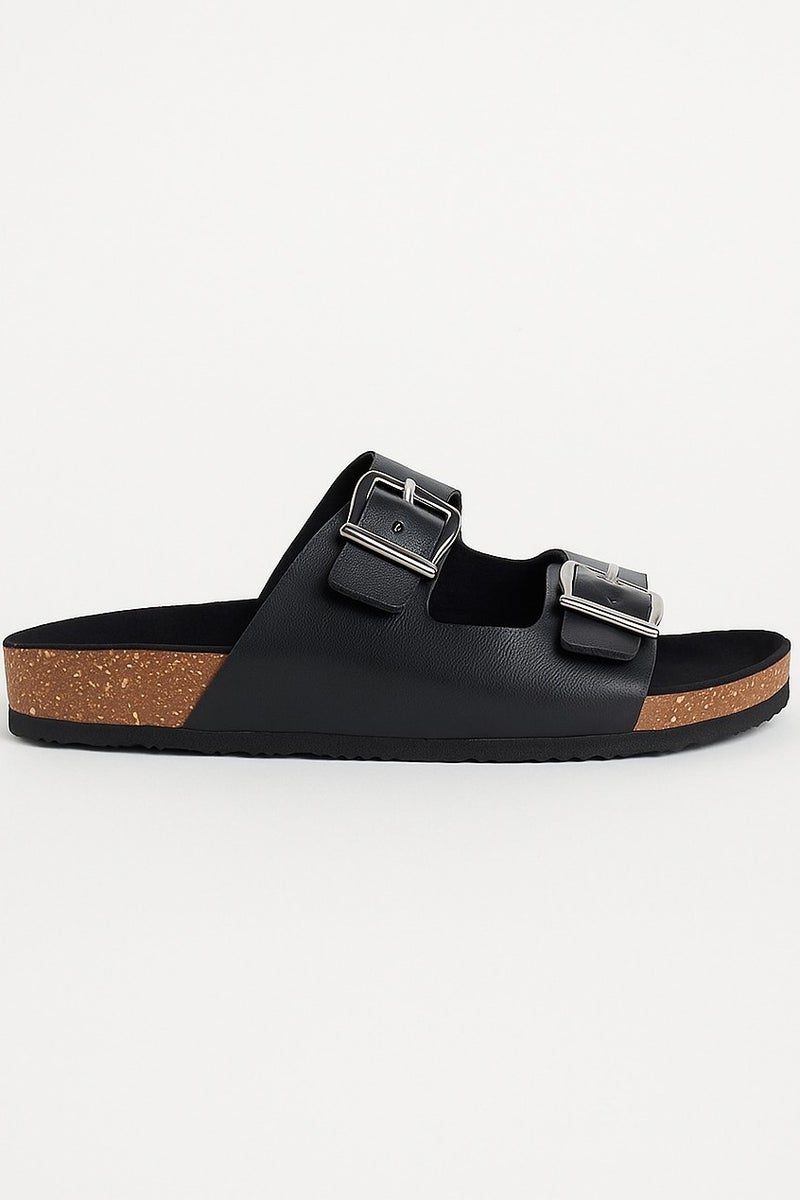 Vbranda Casual double-strap slipper with adjustable buckles SF-71-BLACK - Image 5