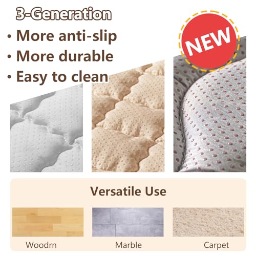 Beavtaens Baby Play Mat, 50x50 Playpen Mat with Super Soft Touch, Activity Mat with Upgraded Anti-Slip Bottom, Machine Washable Crawling Mat for Floor & Picnic(Boho Nature) - Image 5