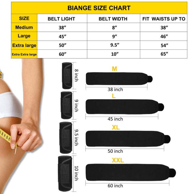 Biange حزام الخصر بيانج بلس الحجم للنساء والرجال حزام العرق لتقليص الخصر حزام البطن لفائف المعدة - Image 2