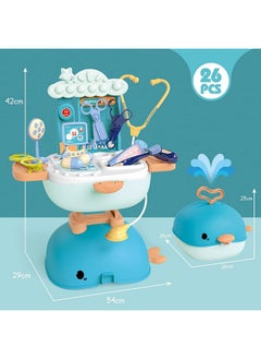 Webby Webby 3 in 1 Doctor Set for Kids Role Play Medical Desk Set, Foldable Backpack, School Bag, Pretend Play Toy (26 Pcs)  - Image 3