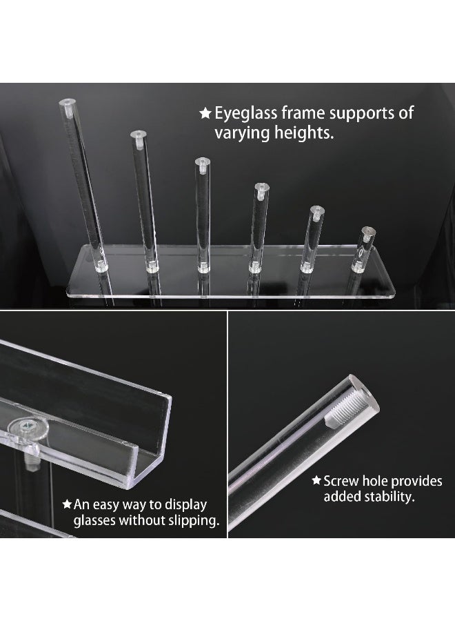 Mooca Mooca 6 Tier Acrylic Eyeglasses Frame Stand Sunglasses Rack Holder Acrylic Glass Display 8H  - Image 5