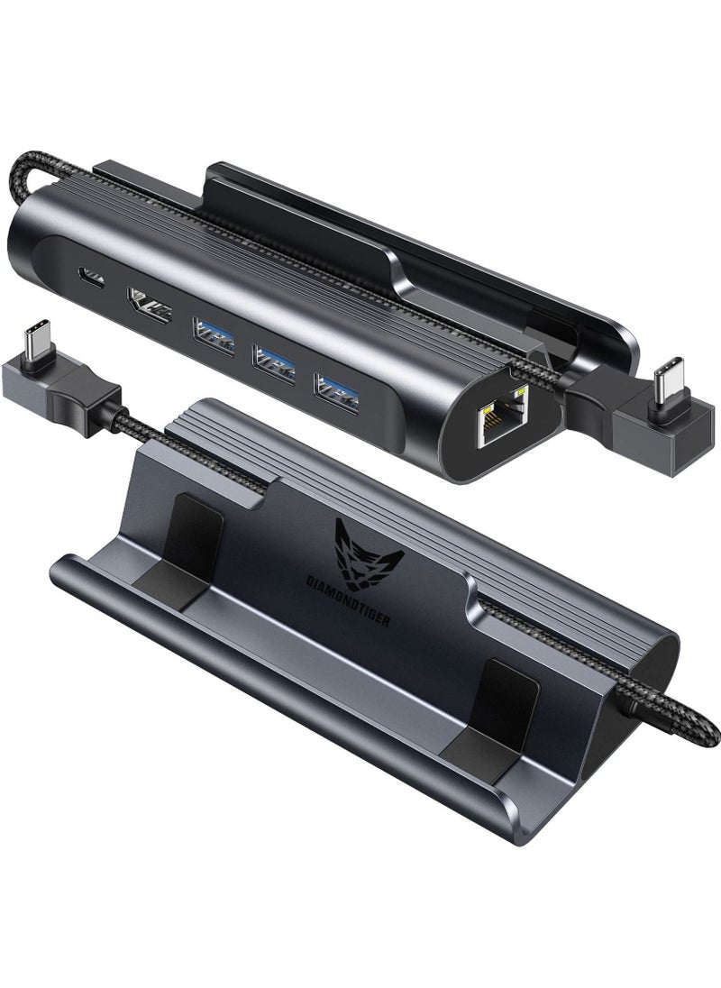 Y&D - 6-in-1 Docking Station for Steam Deck, HDMI 2.0 4K@60Hz, Gigabit Ethernet, 3 USB-A 3.0, USB-C PD Port Full Speed Charging - Compatible with Valve Stream Deck Accessories - Image 1