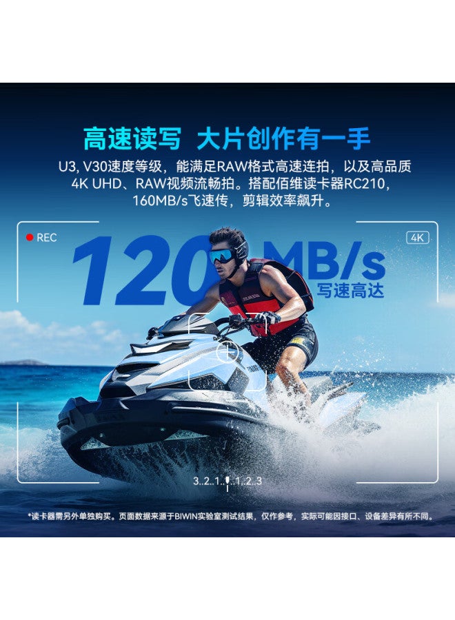 Biwin 128gb Tf Memory Card U3 V30 A2 4k Ms160 Storage Card, Read Speed 160mb/s, Compatible With Drones/action Cameras/switch/monitors