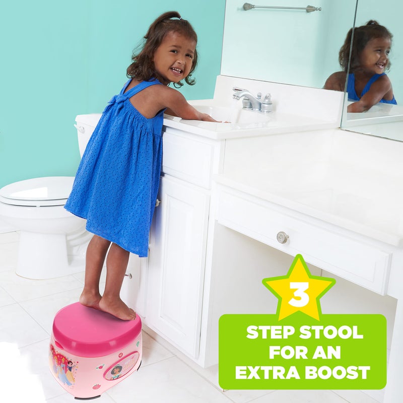 ginsey Disney Princess 3-in-1 Potty Training System for Toilet Training Kids, Multi-Stage Potty Training - Floor Potty, Detachable Potty Ring, Step Stool | Toilet Seat for Kids and Toddlers - Image 5