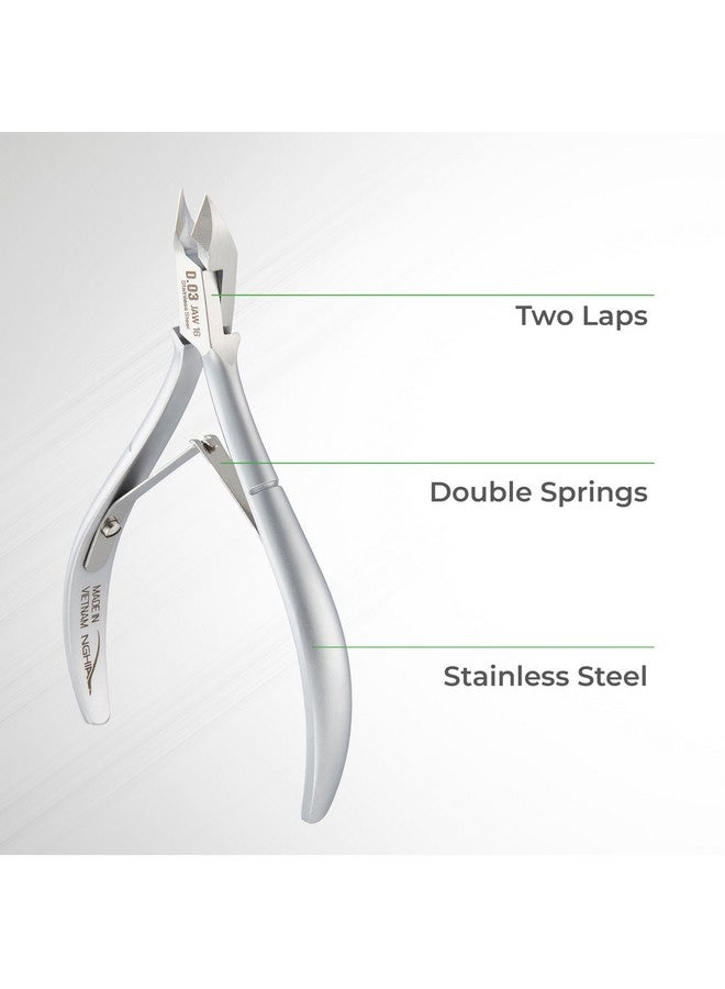 NGHIA Cuticle Nipper - D-03 Jaw 14 | Stainless Steel | Durable And Sharp | Ergonomic Design | Grey Plated | Ideal For Salons And Home Use - Image 3