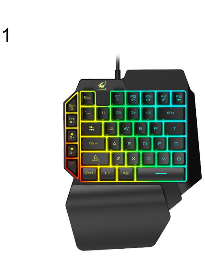 K15 Ergonomic Colorful RGB Backlit Robotic Single Hand Gaming Keyboard for PUBG - wired - Image 1