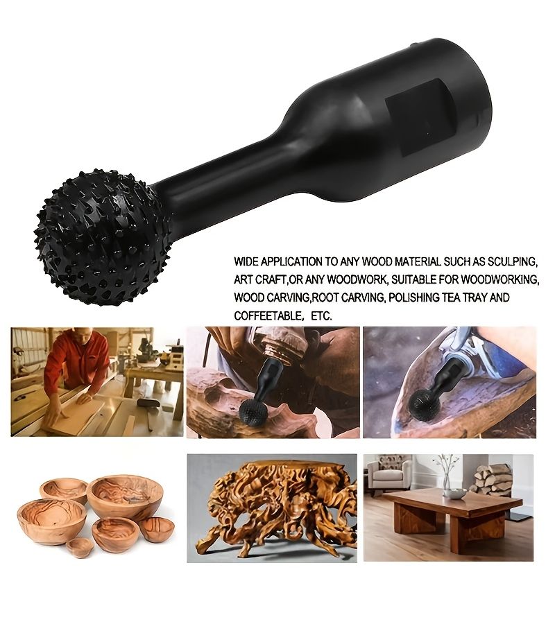 20mm Spherical Rotary Burr Carving Tool Wood Groove Polishing Drill Bit - Image 3