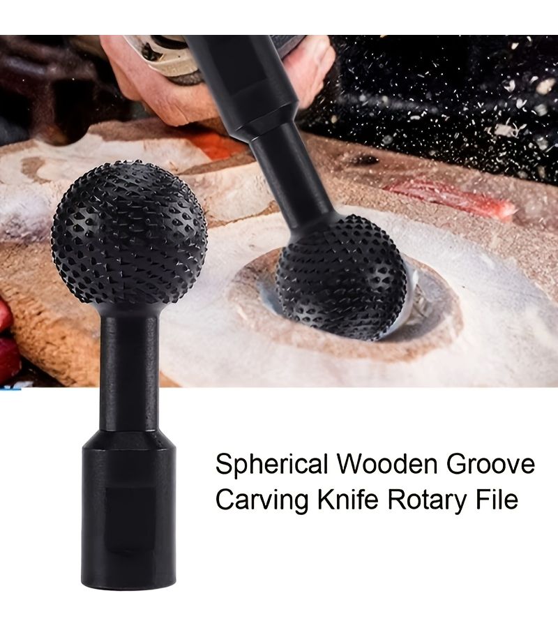 20mm Spherical Rotary Burr Carving Tool Wood Groove Polishing Drill Bit - Image 2