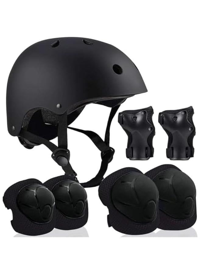 RYNX Kids Helmet And Pad Set，7 In 1 Kids Bike Helmet Set，Adjustable Kids Helmet Elbow Pads Wrist Guards，Protective Gear Set For Scooter Skateboard Roller Skating Cycling - Image 1