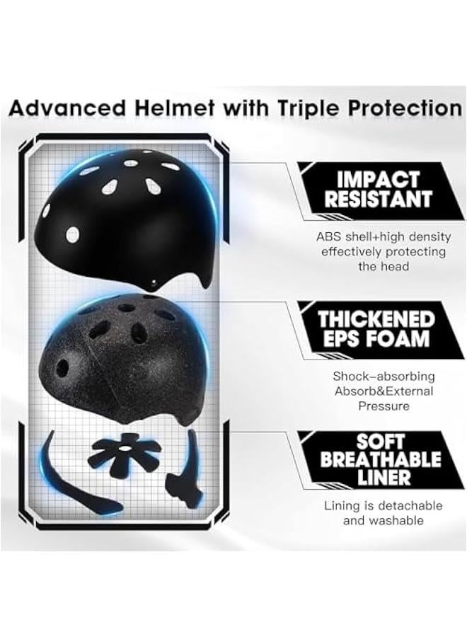 RYNX Kids Helmet And Pad Set，7 In 1 Kids Bike Helmet Set，Adjustable Kids Helmet Elbow Pads Wrist Guards，Protective Gear Set For Scooter Skateboard Roller Skating Cycling - Image 5