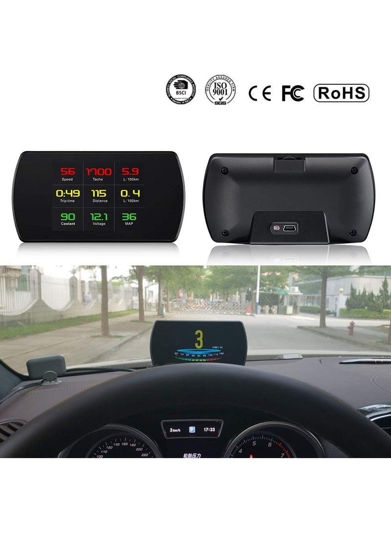 HUD 5.8-Inch TFT OBD2 Heads-Up Display Digital Speed Projector for Car — Supports Arabic Language - Image 2