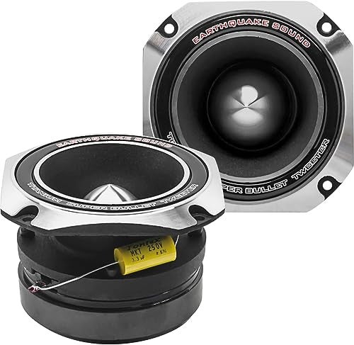 Earthquake Sound PR-BT90S Car/Pro Audio 4-inch Titanium Super Bullet Tweeter, 1.75" Voice Coil, 150W MAX (Pair), Silver - Image 1