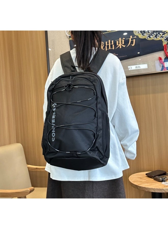 CONVERSE Minimalist All - Black Backpack, Classic Strap Design, A Perfect Companion for Daily Streetwear and School Days - Image 3