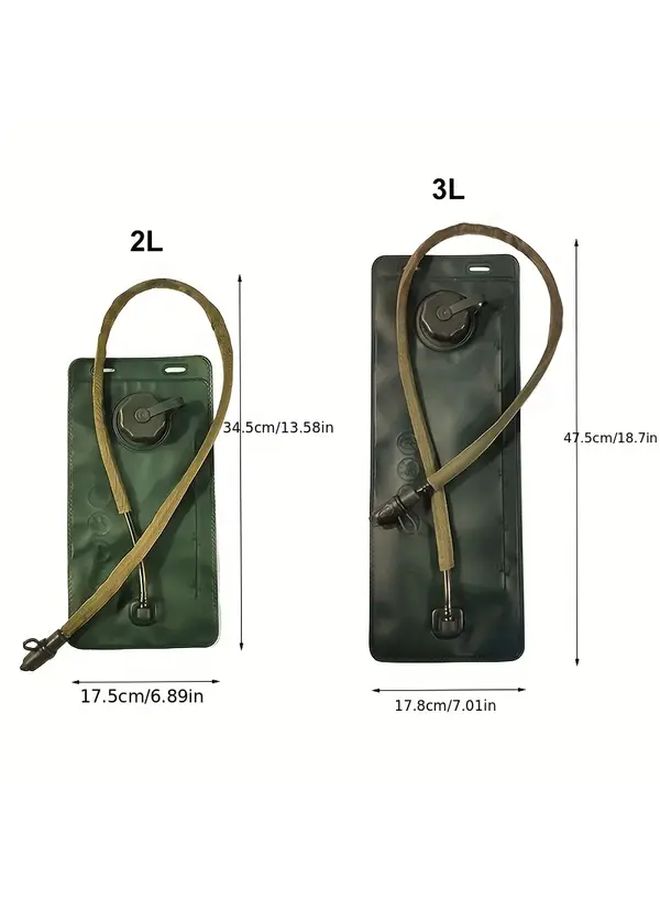 Hydration Bladder 2 Liter 67.63 Ounce Army Green Leak Proof Water Storage for Hiking Camping Running Cycling Outdoor Adventure - Image 4