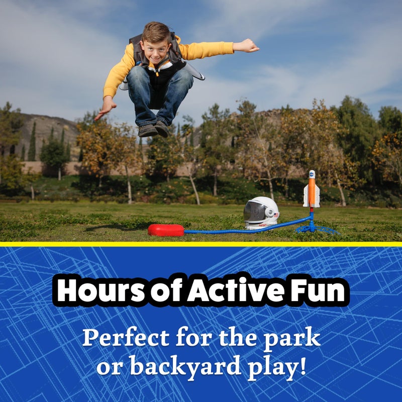 Stomp Rocket Space Collection Rocket Launcher for Kids, 3 NASA Rockets - Backyard & Outdoor Fun Toy Gift for Boys & Girls - STEM Soft Foam Blaster Set Soars Up to 100 Feet - Ages 5 & Up - Image 4