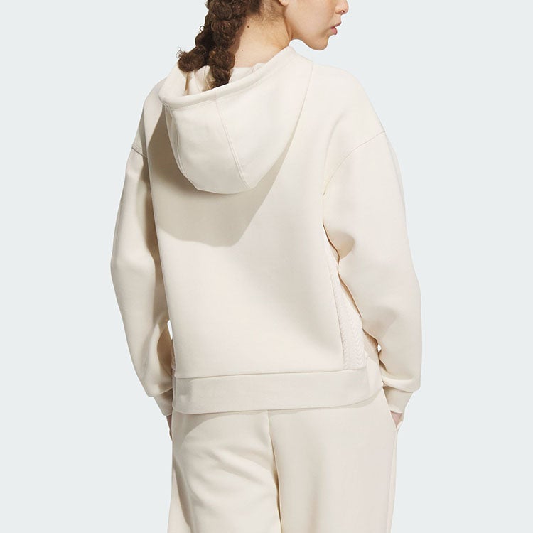 Adidas (WMNS) adidas Lounge Hooded Sweatshirt 'Off White' - Image 3