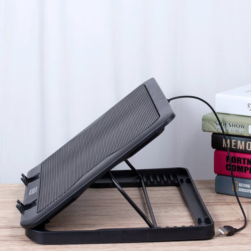 📱 لوح تبريد للابتوب مع مروحة USB وحامل جهاز الكمبيوتر - Image 4