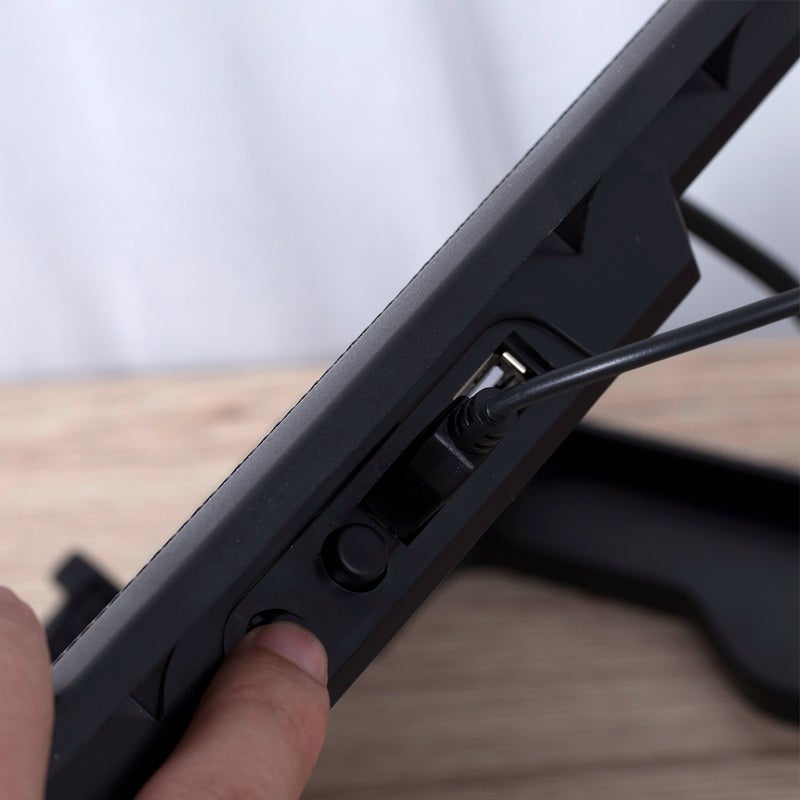 📱 لوح تبريد للابتوب مع مروحة USB وحامل جهاز الكمبيوتر - Image 3