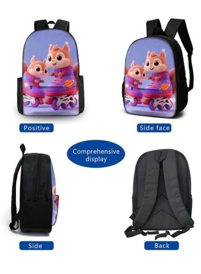 Bright Li Fire Unlock the new fashion of childish fun! Three-piece set of bags, cartoon elements for children and teenagers (students, children, friends' outings, mountain climbing, schooling, etc. can be used) - 10 - Image 3