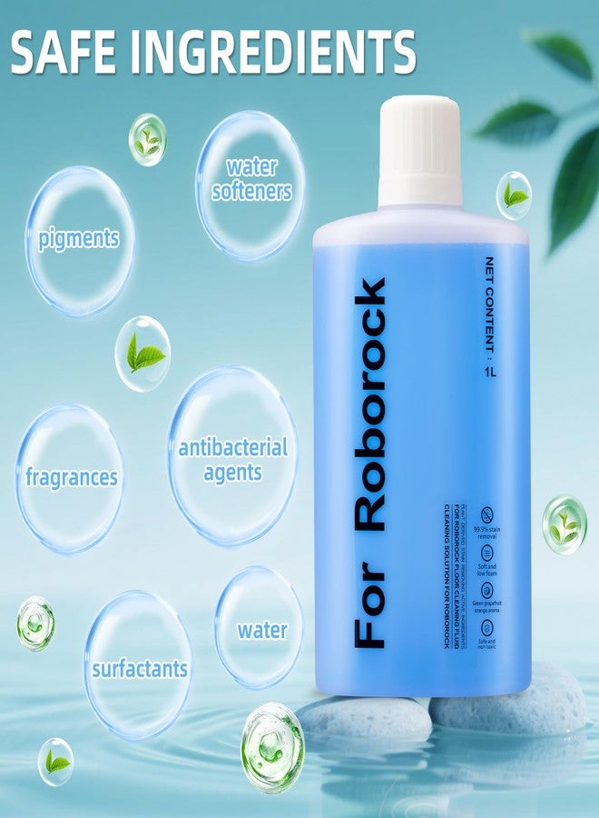 EOVWAEO 1000 ml Floor Cleaning Solution for Roborock Qrevo / QV 35A / QV 35S / Saros 10 / Saros 10R / Saros Z70 / S8 / S7 / Q10 / Q8 / Q7 / Q5 Pro / F25 Series Vacuum Robot, Vacuum Cleaner Detergent Refill - Image 3