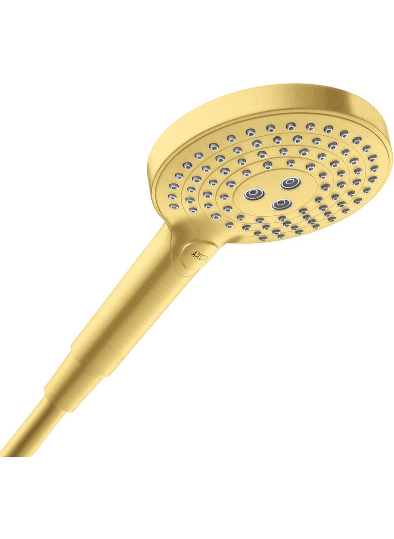 AXOR AXOR ShowerSolutions 5inch Modern Handheld Shower Head 3Spray PowderRain Rain Whirl in Brushed Gold 26052251 
