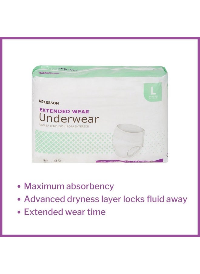 Extended Wear Underwear, Incontinence, Maximum Absorbency, Large, 14 Count - pzsku/Z0D884687B468F98842C7Z/45/_/1735214418/0f0d5c27-894b-4130-9838-dd1fa2d05810