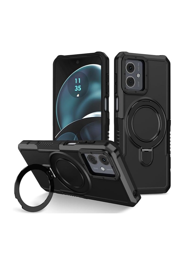 general Back Case Cover Compatible with Motorola Moto G14 Sleek Simple Slim Case with Metal Ring Bracket Shockproof Hard PC Heavy Duty Case 【Military Drop Protection】 - Image 1