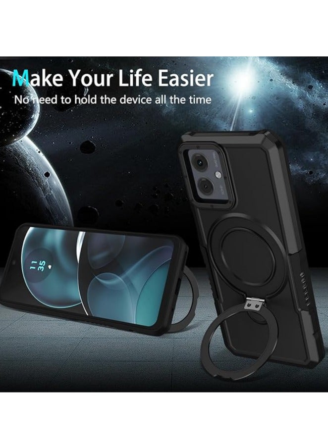 general Back Case Cover Compatible with Motorola Moto G14 Sleek Simple Slim Case with Metal Ring Bracket Shockproof Hard PC Heavy Duty Case 【Military Drop Protection】 - Image 3