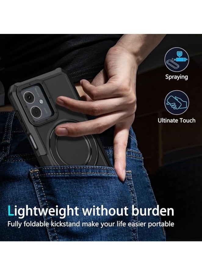 general Back Case Cover Compatible with Motorola Moto G14 Sleek Simple Slim Case with Metal Ring Bracket Shockproof Hard PC Heavy Duty Case 【Military Drop Protection】 - Image 4